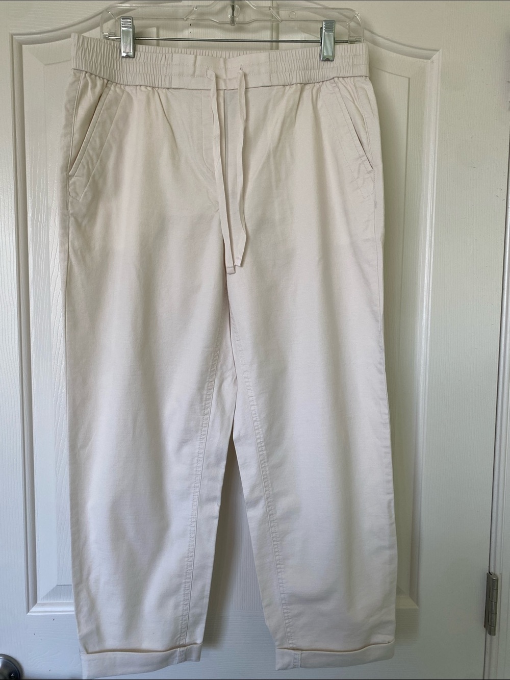 Talbots Cream Drawstring Ankle Pants
